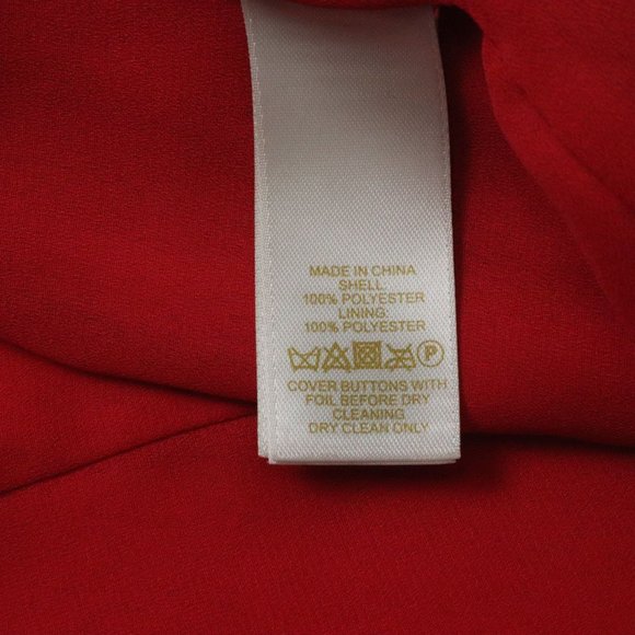 Kate Spade Womens Dress Red Sleeveless2 Pockets Back Button Size 0 Round Neck - Picture 8 of 8